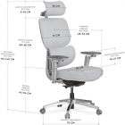 Ергономічне крісло Mealux D2 Air Fabric Grey