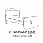 Кровать с одинарной тканевой накладкой К 1-5 (цт-1)