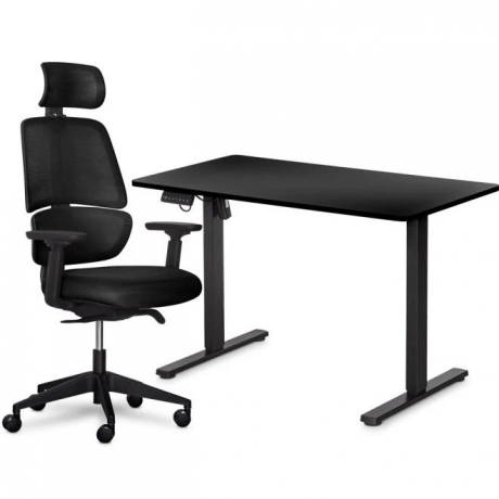 Комплект Mealux PowerDesk Lite Black + Leo Air Plus Black